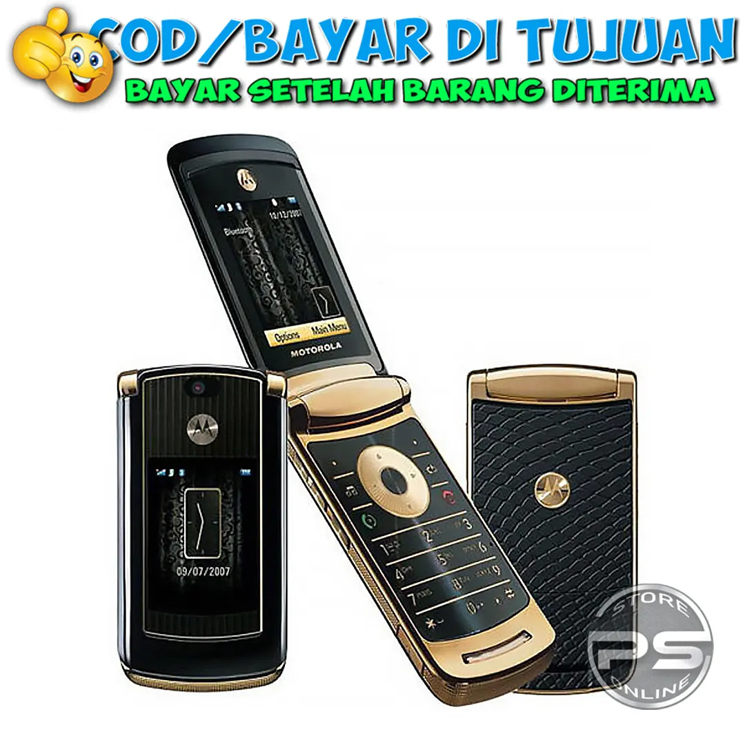 HP Motorola V8 Gold Edition ROM 2GB Lipat Dua Layar Single Sim Mewah Legend
