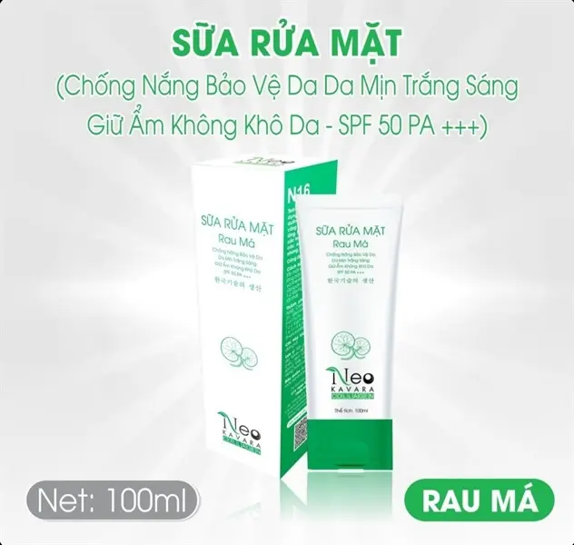 Sữa rửa mặt rau má Neo Kavara Collagen giữ ẩm không khô da 100ml