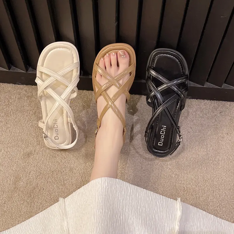 sandal nữ 2cm quai mảnh da mềm đi học, đi biển xinh xắn hàng fullbox 5