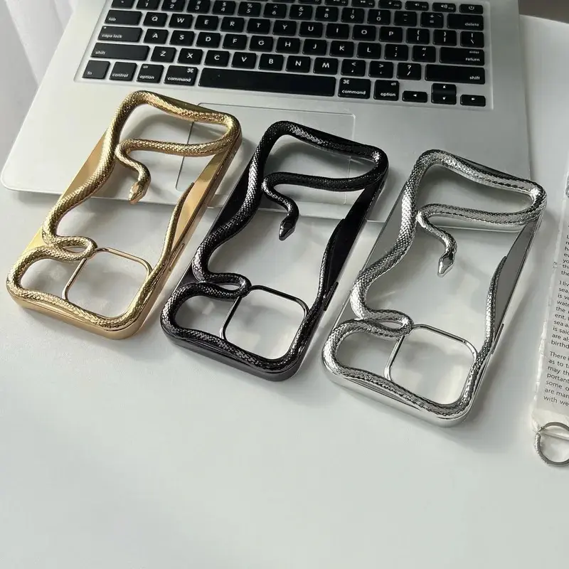 Hollow Snake Plating Phone Case For iPhone 11 12 13 14 15 16 Pro Max 16Pro Plus Heat Dissipation Electroplating TPU Soft Cover