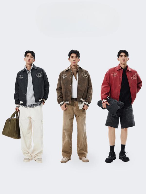 [STEVE X HUYNHANHREVIEW ] Áo khoác Bomber Varsity Jacket Chinism chất liệu da trần bông cao cấp - AK05 Menswear Nam