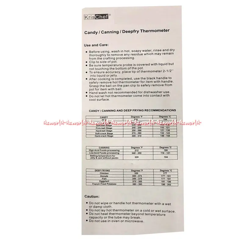 Krischef Candy Canning Jelly Deepfry Food Thermometer Alat Pengukur Suhu Makanan Kris Chef Termometer Termo Meter 4