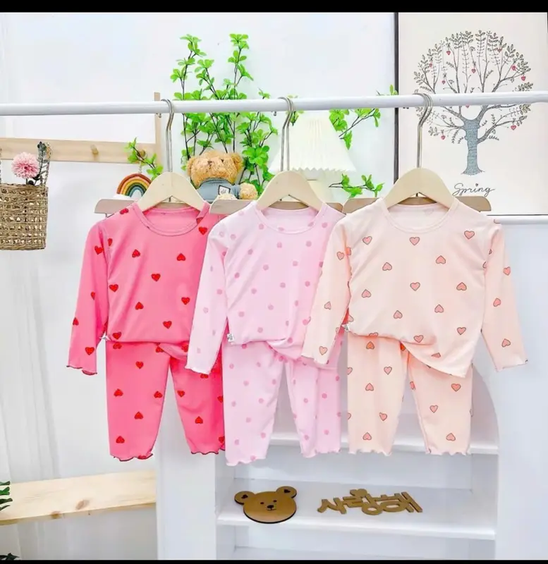 SET 3 Bộ Tăm Bèo Dài Tay Cho Bé Gái Từ 6-15kg 4