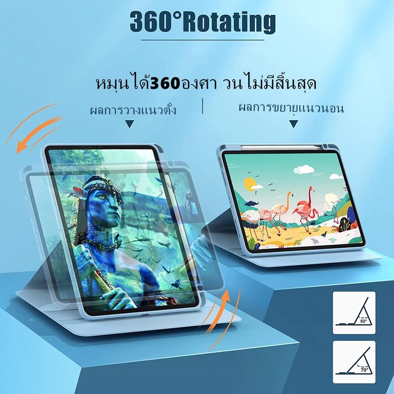 Product Introduction of เคส ไอแพด iPad หมุนได้ 360 หลากหลายสี สินค้าพร้อมส่ง เคสสำหรับ ไอเเพด ปรับองศาได้360 องศา เข้ากันได้สำหรับ  Pro112018/2020/2021 Air4/5 10.9 2020 10.2 Gen9 Gen8 Gen7 air3 gen10 2022 กันกระแทก 18