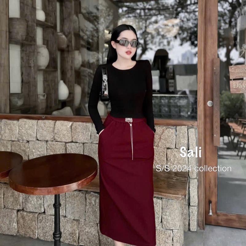 ￼Chân váy nỉ 2 da dáng dài hàng cao cấp Nữ Women Dress 8