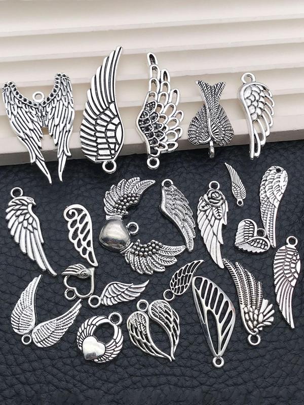 Mixed Style Angel Wing Design Pendant, Fashionable Jewelry Accessories for Bracelet & Necklace & Earrings Making, DIY Jewelry Making Accessories 3