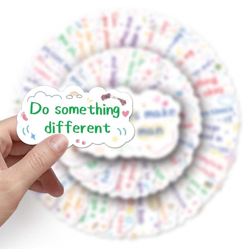 100pcs Motivational English Graffiti Pattern Sticker, Creative Graffiti Decorative Sticker For Computer, Notebook, Luggage, Refrigerator 6