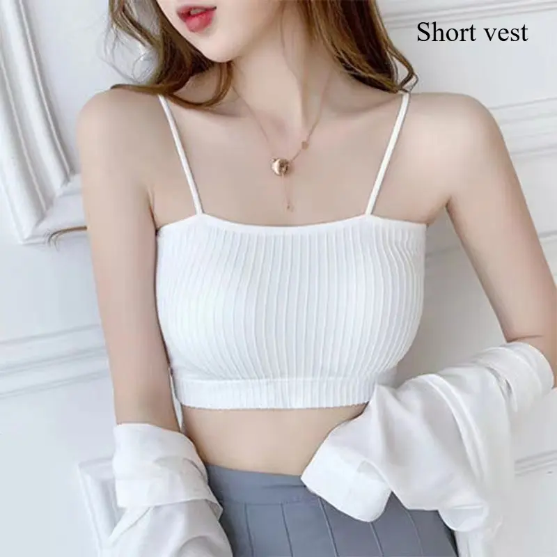 Y#0927-05Tank top with camisole, seamless thread one line round strapless, bra underwear, base to gather the beautiful back, wrapped chest girl top