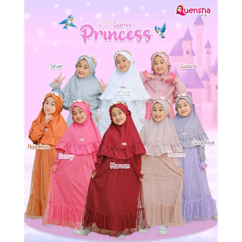 BIG SALE 2025 *GAMIS PRINCESS by Quensha Gamis bayi anak cantik gamis tutu Mewah Muslim Tile  Maroon Navy Lebaran Syari Pesta* 4