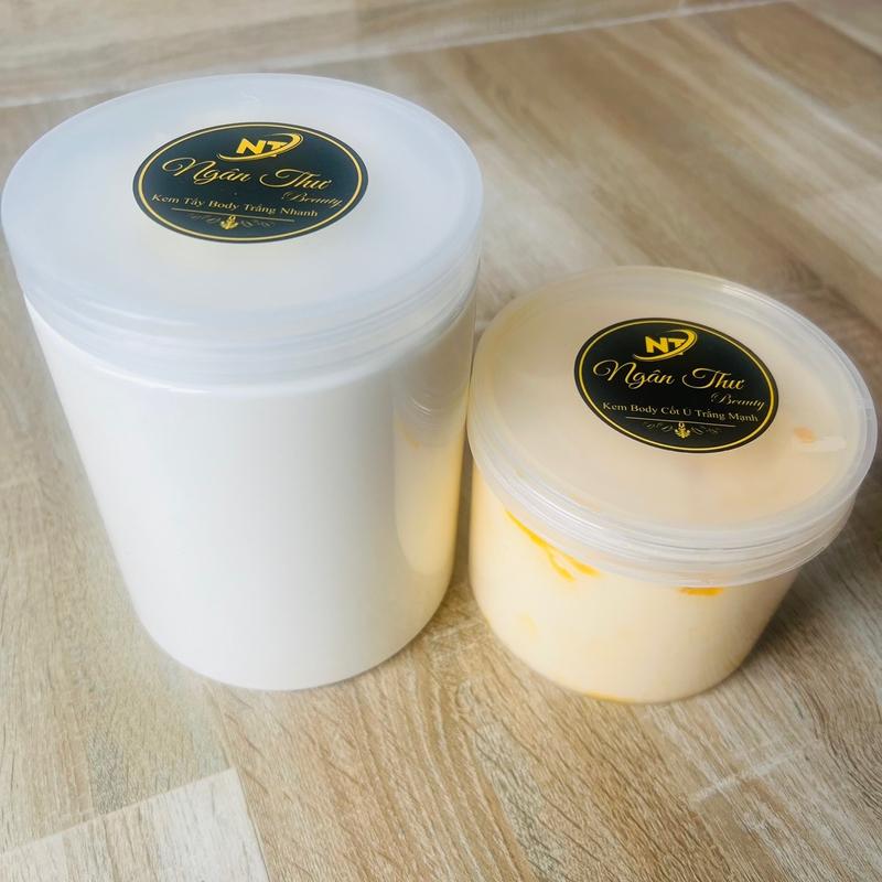 Combo 1Kg Kem Body Trắng Nhanh Hỗ Trợ Dưỡng Da Body + 500G Ủ th Ngân Thư Beauty Women Nữ Dưỡng Body