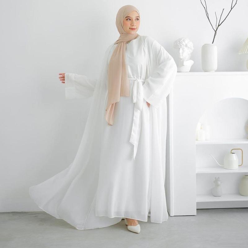ABAYA TURKEY BAHAN CERUTY BABYDOLL Polos Dress Muslim 6
