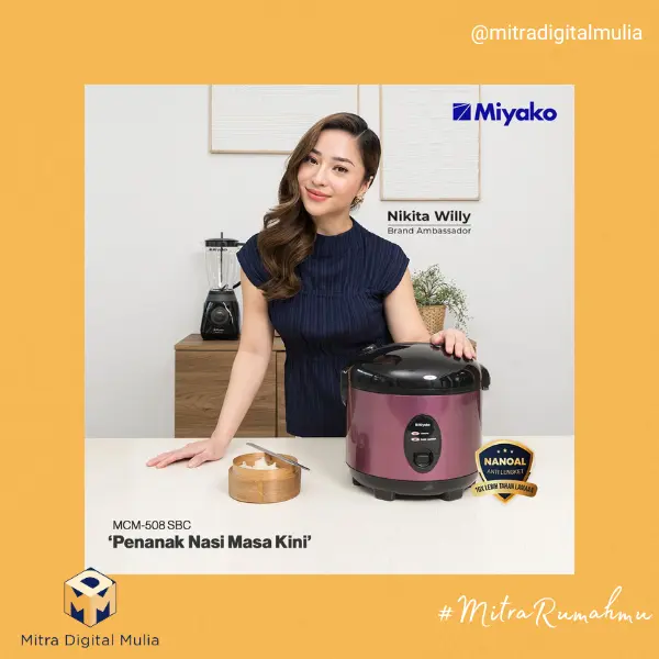 Miyako MCM508SBC Rice Cooker 1.8 Liter Panci Nanoal Anti Lengket Body Tin Plate Magic Warmer Plus Rice Cooker MCM 508 SBC - Garansi Resmi 1 Tahun