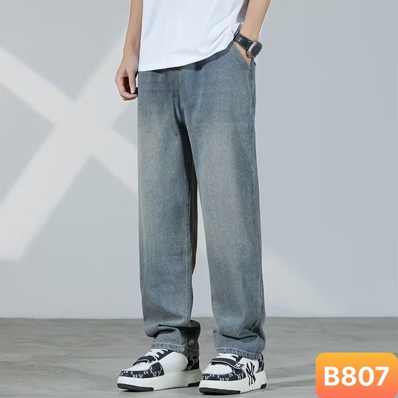 Quần baggy jean nam ống rộng màu xanh retro wash nhạt chất bò dãn nhẹ B807 dáng chuẩn Menswear Pants Có Túi - TCS Trùm Chuyên Sỉ