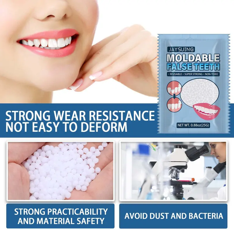 Solid Teeth Filler, 1 Box Daily Fake Teeth Filling, Teeth Filler for Cosplay Party, Dental Care Supplies for Men & Women 2