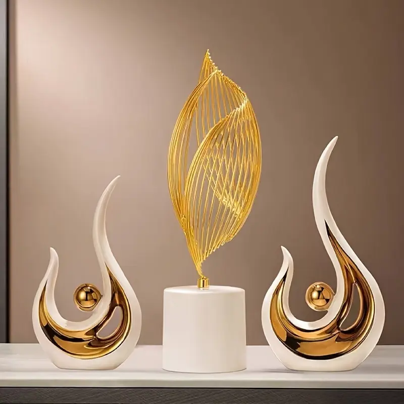 2 modern abstract resin sculptures, suitable for multiple scenes, perfect for decoration or gift giving.Ideal for Home, Bedroom, Office, Student Gifts, Perfect for Hanukkah, Thanksgiving, New Year, Graduation - No E Decoration Items Interior 3
