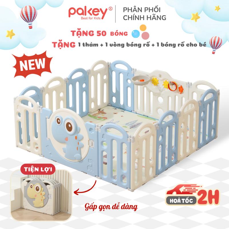 Quây Cũi Nhựa Gấp Gọn PAKEY +TẶNG Thảm + Bóng + Giỏ, Bảo Hành Trọn Đời Quây…