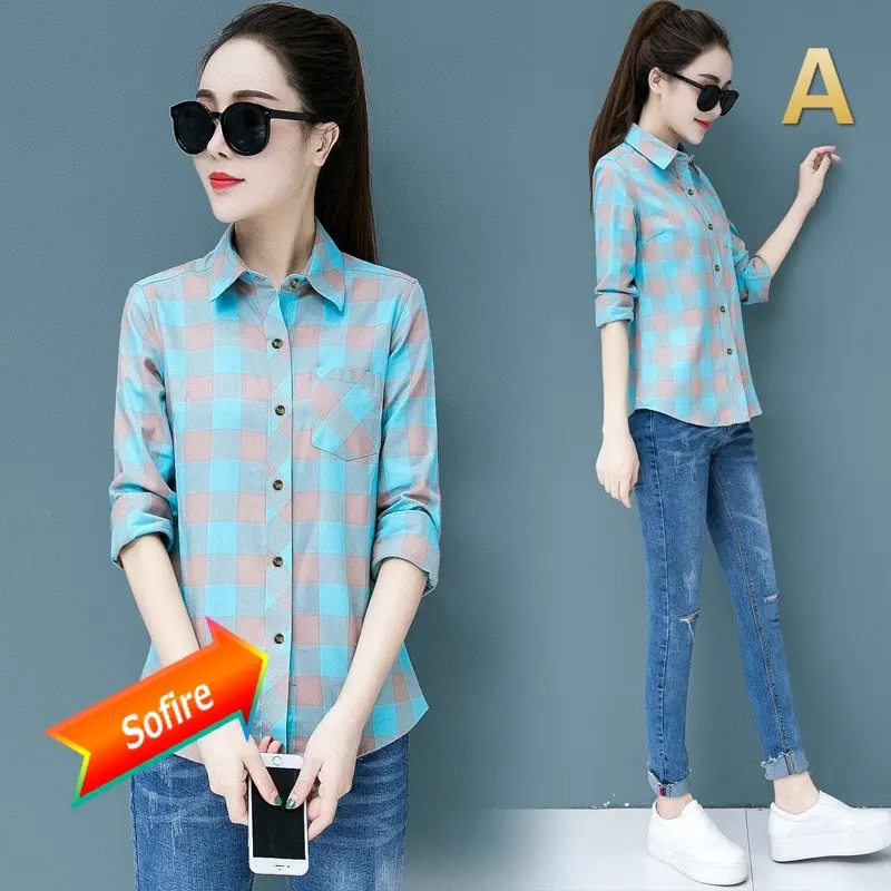 AB xanh da trời - áo sơ mi kẻ sọc hồng, áo sơ mi dài tay, phong cách Wild Slim 1