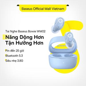 หูฟังไร้สาย BASEUS WM02 บลูทูธ 5.3 TWS ตัดเสียงรบกวน แบตเตอรี่สูงสุด 25 ชั่วโมง