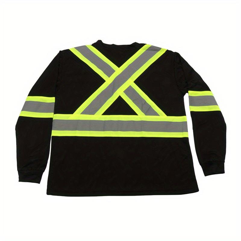 Product Introduction of 2pcs High Visibility Reflective Waterproof Work Jackets for Men - 4-in-1 Functionality, Durable Polyester with Zippered Pockets, Ideal for Construction and Outdoor Labor 6