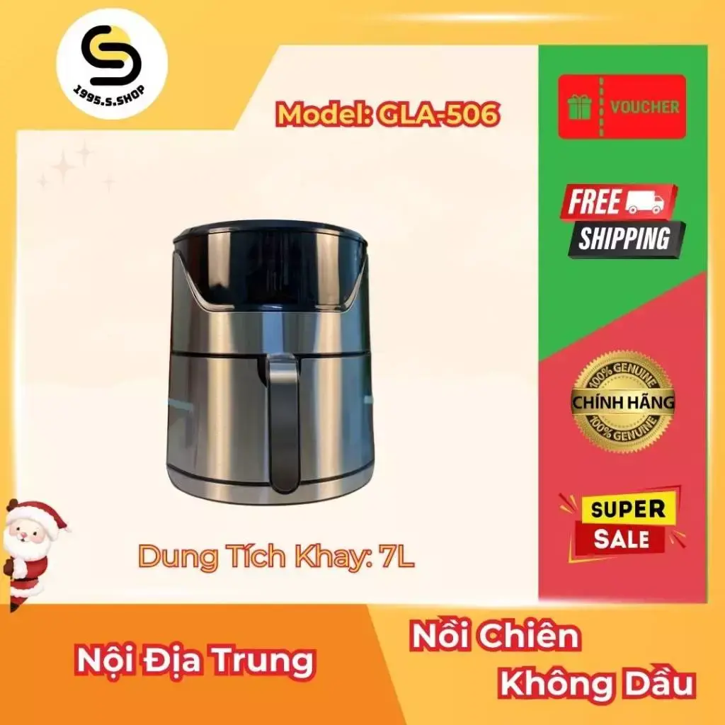 Nồi Chiên Không Dầu Hàng Nội Địa Trung Cao Cấp - Nồi Chiên Không Dầu Dung Tích 7 Lít BH 5 Năm