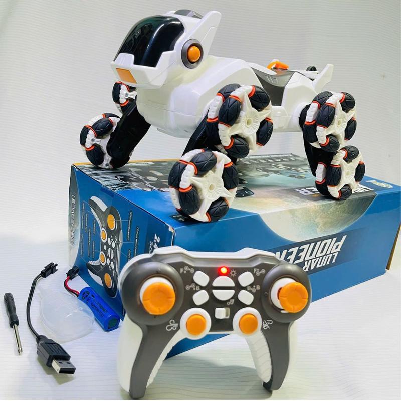  Xe Chó Robot điều Khiển Từ Xa 8 Bánh Xoay 360 Độ Có Đèn Có Phun Khói Đi Được Nhiều Địa Hình Cho Bé Toy Đồ Chơi 
