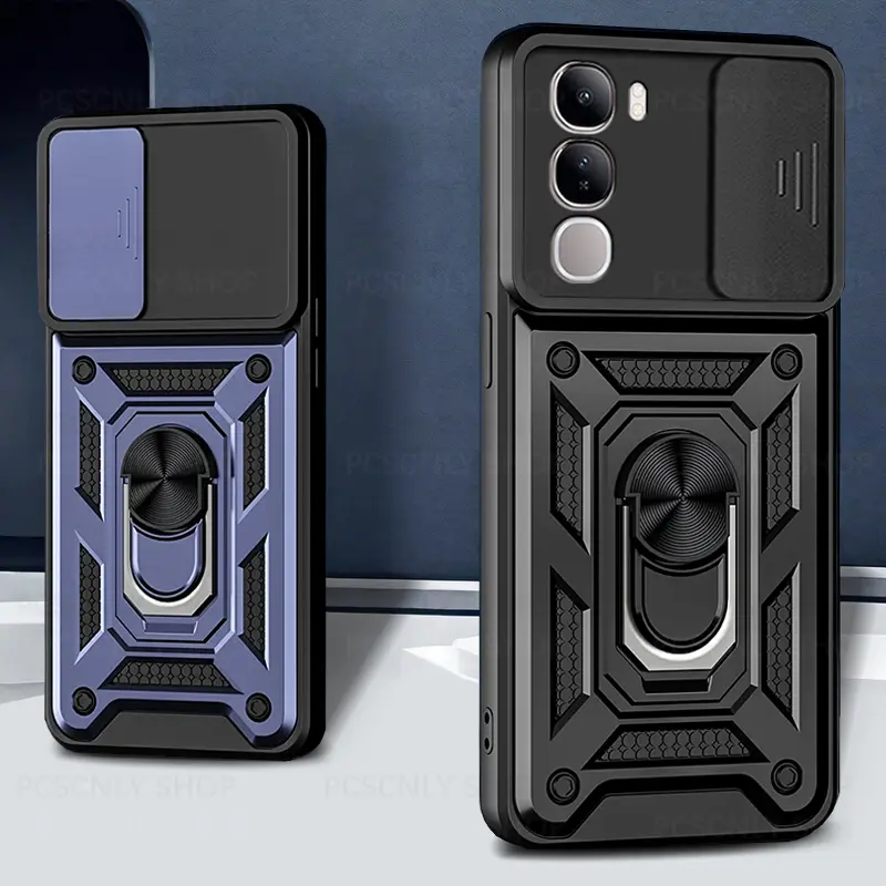 Shockproof Case For VIVO Y29 5G Armor Casing Camera Slider Protection Ring Holder Phone Cover V2420