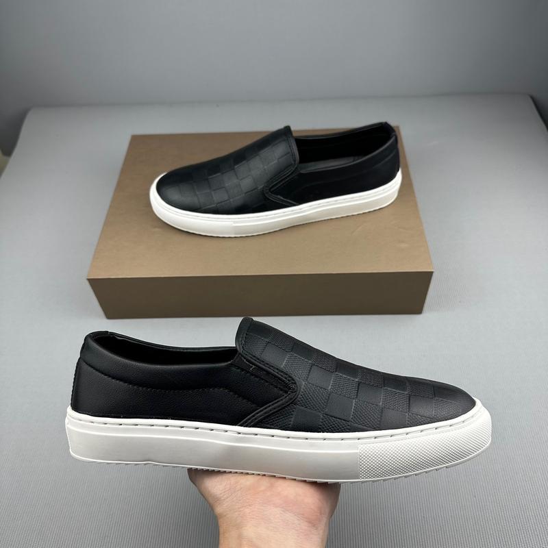 Giày lười SlipOn nam da xít nhám in vân 3D kẻ ô - đế cao su tăng chiều cao 3cm, có khâu đế sẵn 2