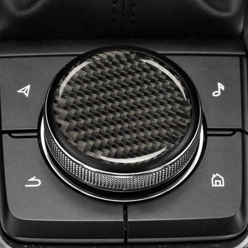 2 cái Nắp nút âm lượng thực trên ô tô Trang trí cho Mazda 3 2020-2023 tạo kiểu tự động bằng sợi carbon # 438211 5