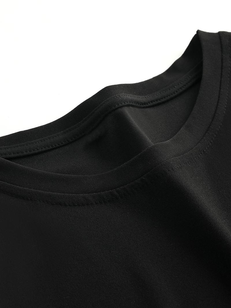 Product Introduction of Women's Letter Print Round Neck Crop Tee, Casual Short Sleeve Graphic Crop Top for Daily Wear, Ladies Clothes for All Seasons, Clothing 3