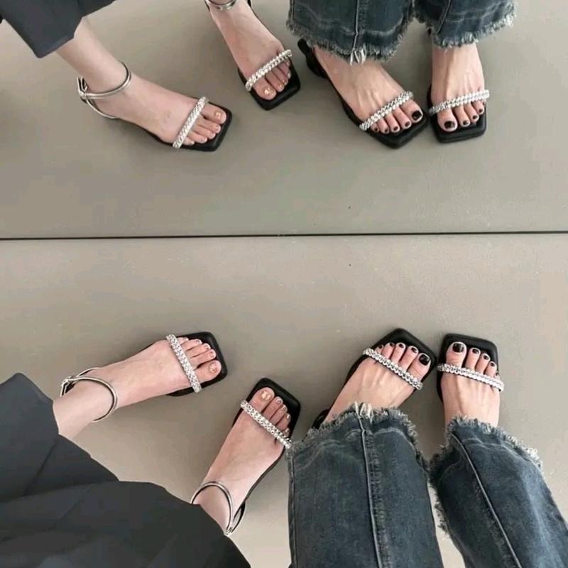Sandal cao gót 3p mũi đá sáng bigsize 35 đến 43 GiàY DéP giày cao gót 4 phân