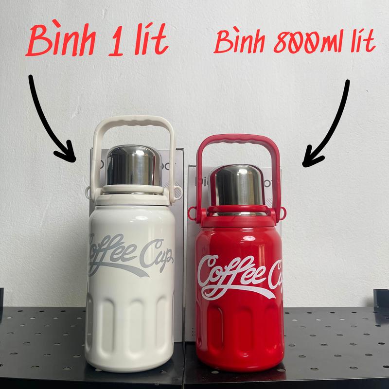 Bình Giữ Nhiệt Coffe Cup Dung Tích ,1000ml 800Ml. Bình Đựng Nước Bằng Chất Liệu Inox 316 6