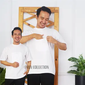 Kaos Oblong Haji Umroh Pria Lengan Pendek Putih Berkantong  Bahan Perlengkapan Jamaah Haji Dan Umroh