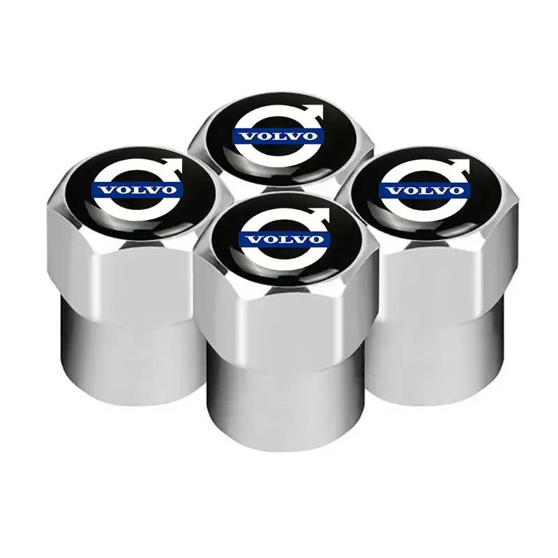 4/pcs Car Wheel Stem Valve 3D Metal Tire Cover Cover Car Tire Valve Caps Stem Valve Cap Car Badge Car Accessories Fit For Volvo V40 V50 V60 V70 Xc60 Xc70 Xc90 S40 S60 S80 S90