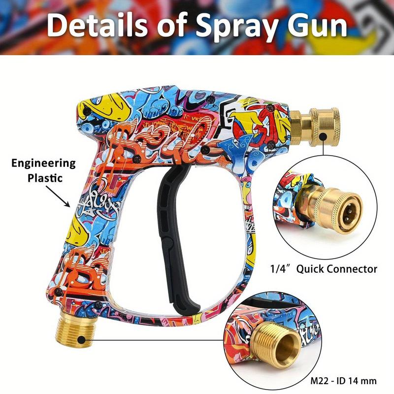 Car High Pressure Cleaning Machine Water Sprayer, 1 Set Snow Foam Lance with M22 Inlet & Quick Connect Nozzle & Converter, Efficient Cleaning Tool for Car 3