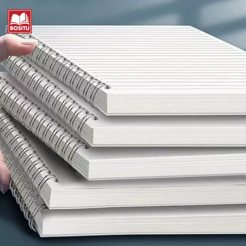 Sổ lò xo bìa trong 160 Trang A5 B5 A4 - Sổ tay giấy kẻ ngang kẻ caro chống lóa ghi chép tiện lợi _ BOSITU STORE