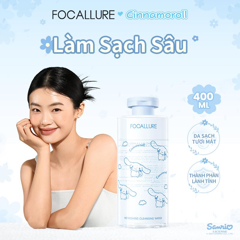 Focallure X Sanrio Focallure Nước Tẩy Trang Micellar 400ml Dịu Nhẹ Hỗ Trợ Làm Sạch Lớp Trang Điểm