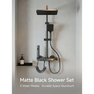 YAJU 4 Mode Shower Set Kamar Mandi | Bahan S304 Anti Karat Abu Gunmetal