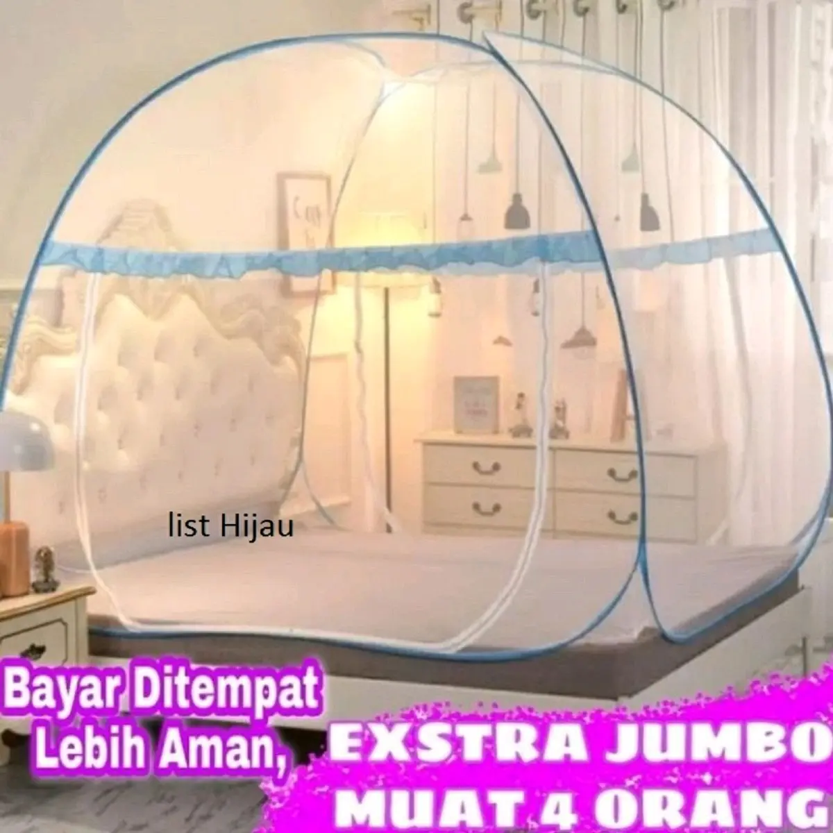 KELAMBU LIPAT KELAMBU TENDA JUMBO ORIGINAL Biru Hijau Hitam Merah Merah