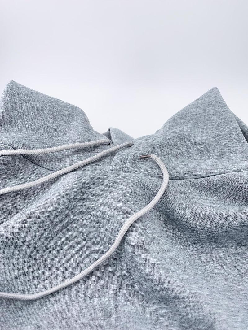 Product Introduction of 【Plus Size】 Letter Print Zip Up Hoodie & Sweatpants Set, Casual Long Sleeve Hooded Sweatshirt & Jogger Pants, Women's Fall & Winter Clothes 4