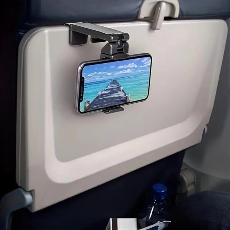 360 Degree Rotatable Phone Holder, 1 Count Universal Multi-angle Adjustable Airplane Phone Rack For Flying Traveling, Business Trip, Phone Stand Mounts, Phone Accessories, Tools And Gadgets