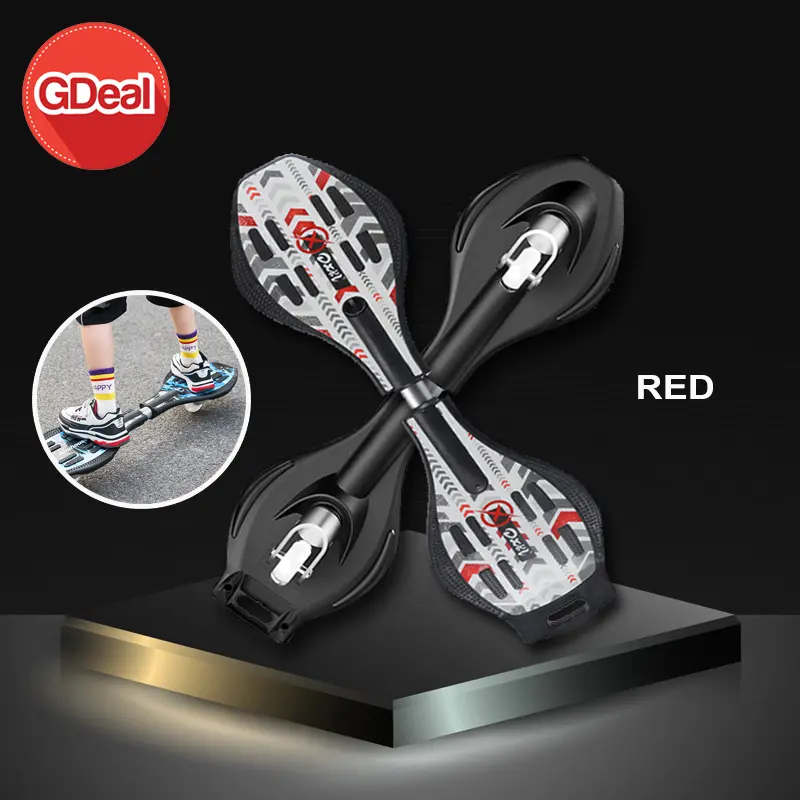 GDeal Children Adult Outdoor Skateboard Scooter With Two Wheeled Vitality Snake Board Design Sports