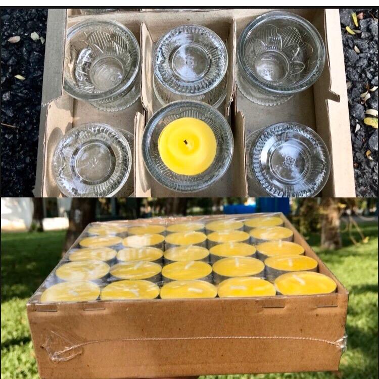 Combo hộp nến 100 viên + 12 ly thuỷ tinh thắp nến Decor Nến Thơm