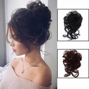 Ikat Rambut Sanggul Korea / Ikat Rambut Palsu Cepol Keriting Bun Wanita Korea / Rambut Palsu sanggul Rambut Aksesoris Hiasan Rambut SH V07