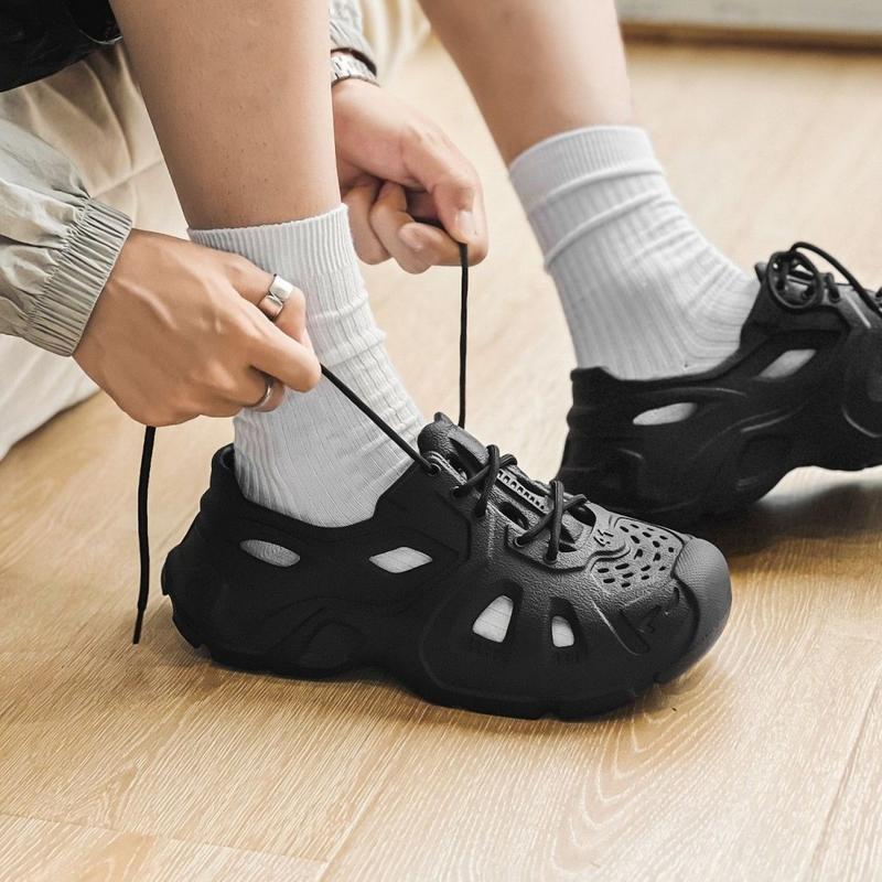 Giày lội nước, Phổ Biến cho mùa hè năm 2024, Thiết kế khoét lỗ Thích hợp cho bãi biển, Không trơn trượt và khử mùi, Phong cách Baotou, Lý Tưởng cho các hoạt động Đi Chơi và Lái Xe ngoài trời, Giày Trekking dòng chảy