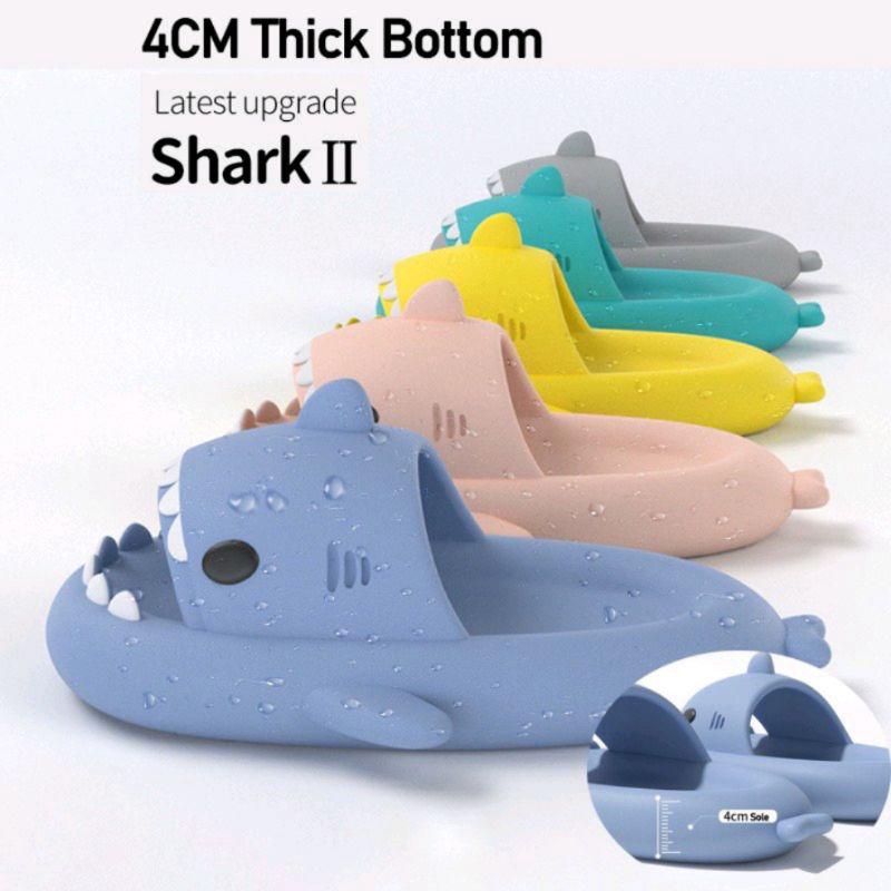 [Đế 4cm] Dép Cá Mập Người Lớn Nam Nữ Đế Cao Loại 1 Full Tag Slipper DéP Đế Bằng