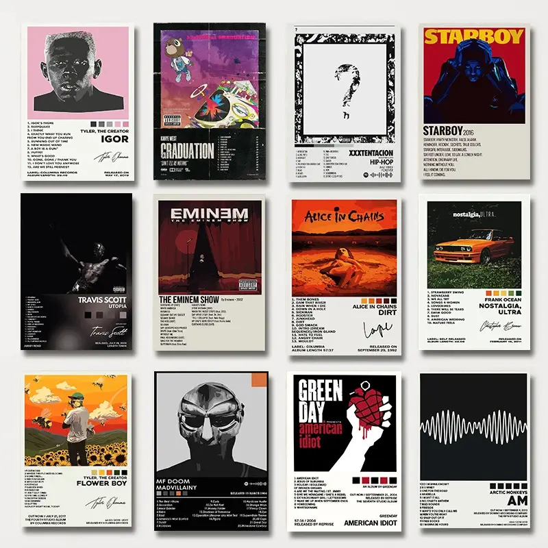 Singer Album Cover Poster Music Prints Custom Album Posters Hip Hop Vintage Room Home Decor Retro Kraft Paper Art Wall Painting