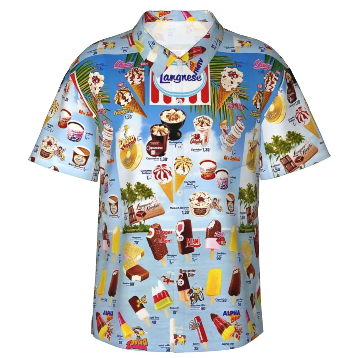 Ice cream 3D printing summer short-sleeved men and women short-sleeved shirt T-shirt fashion casual shirt cool high-quality tops