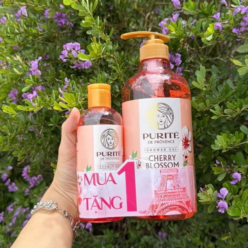 Bộ Sữa Tắm Purité Cherry Blossom Shower Gel Sáng Mịn Da Hương Hoa Anh Đào 850ml+250ml