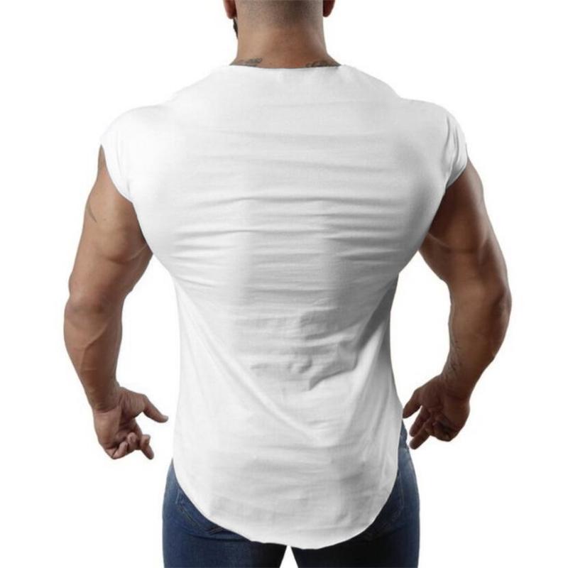Product Introduction of Gym Fitness Casual Breathable Muscle Workout Slim Fit Arc Hem Tank Tops Summer Cotton Moisture Wicking Breathable Cool Clothing 14