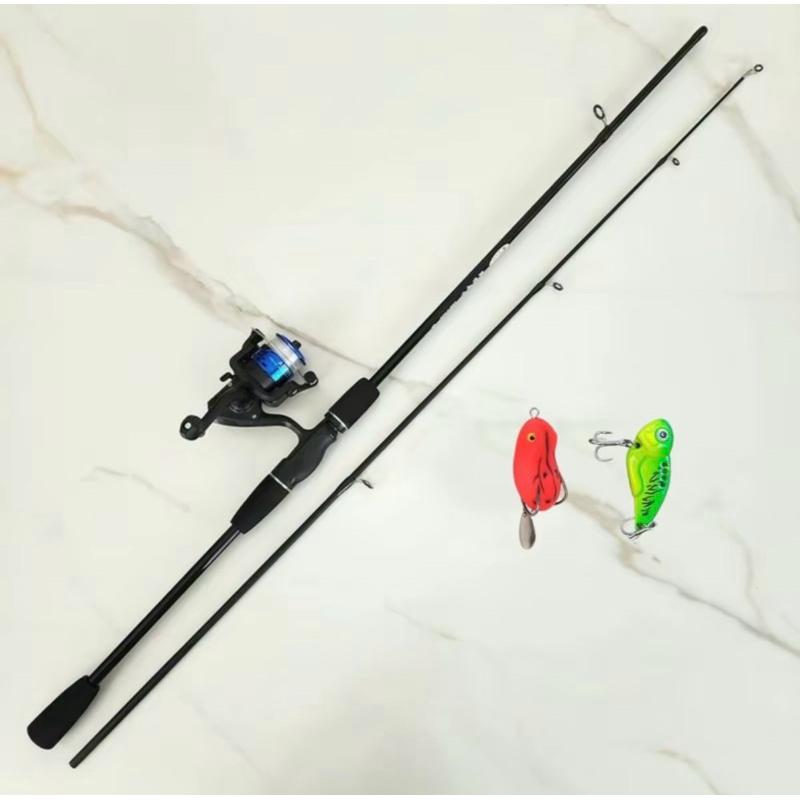 Bộ Combo Cần Câu Lure Sói Đen Máy Đứng YF200 Kèm Bộ Phụ Kiện Đầy Đủ Thìa lượn Cá Sắt Giá Rẻ Học Sinh